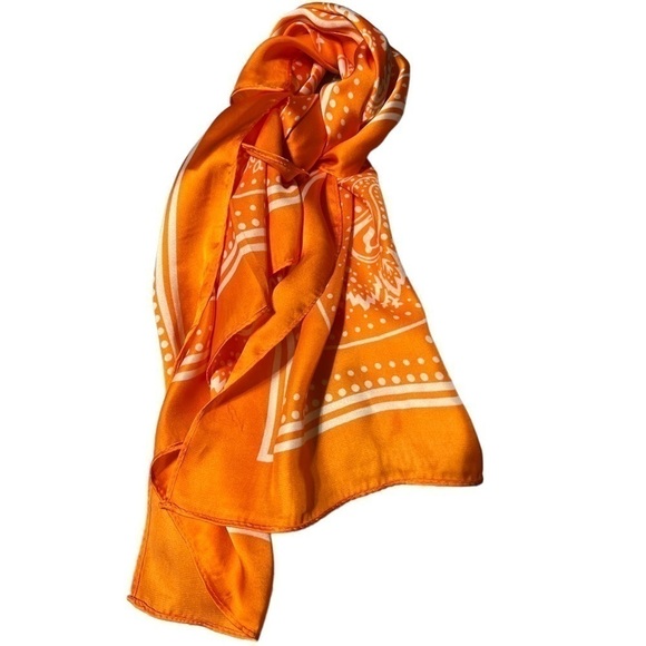 Scarf. Orange and white. NWOT. 100% polyester - Picture 1 of 1